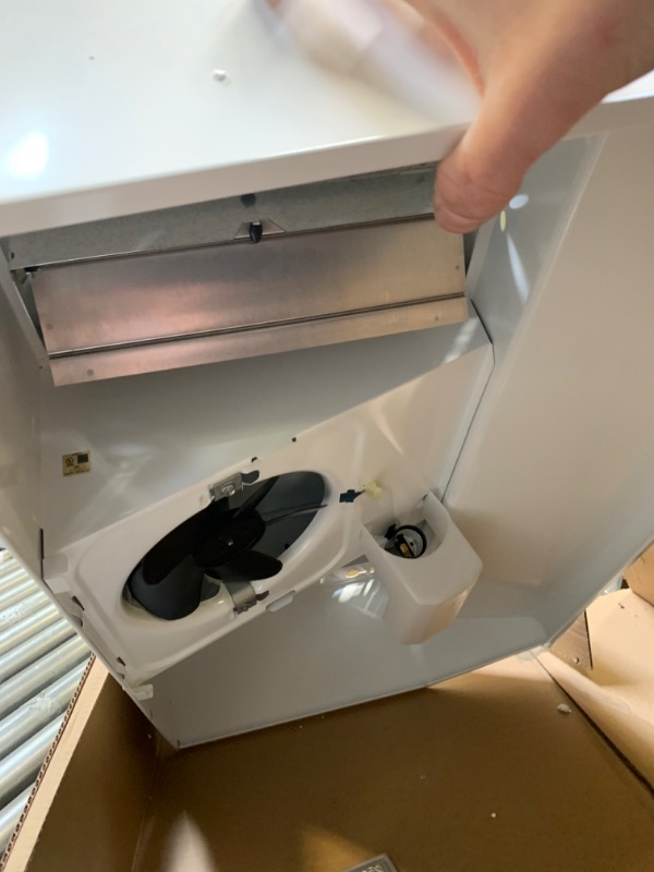 Photo 4 of Broan-NuTone 30-inch Under-Cabinet Convertible Range Hood with 2-Speed Exhaust Fan and Light, MAX 210 CFM, White --- Box Packaging Damaged, Item is New
