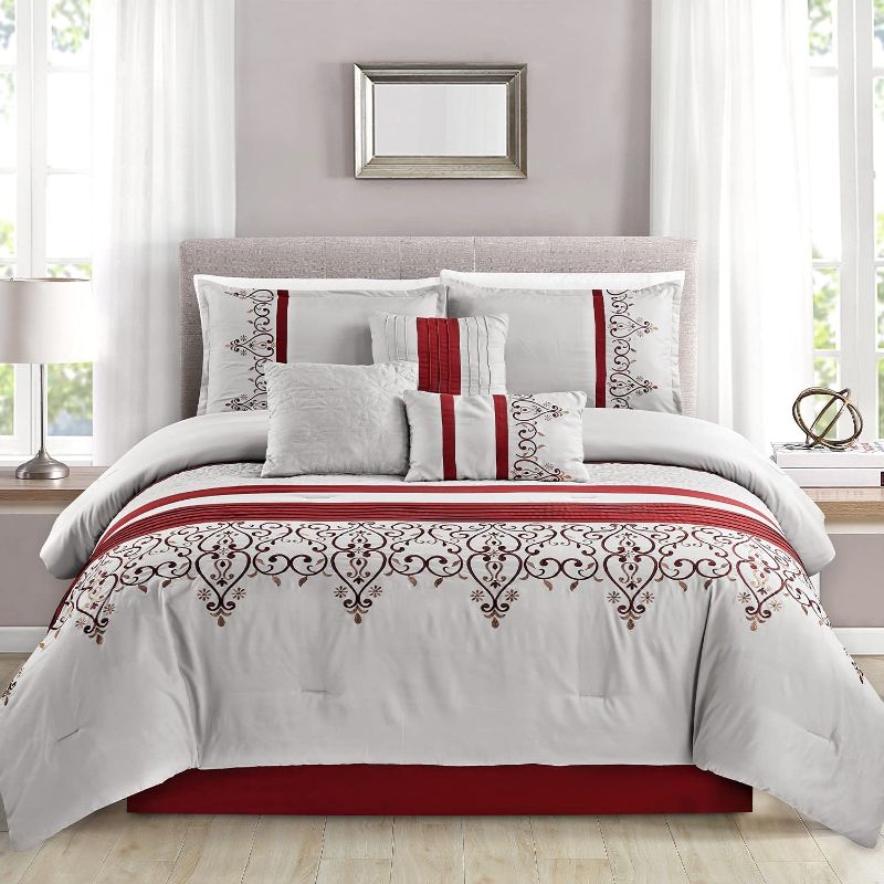 Photo 1 of 


JML King Size Comforter Set, Down Alternative Bedding Comforter Sets - Luxury Quilted Embroidery, 