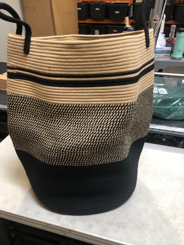 Photo 1 of 25'' STORAGE BASKET BLACK/BEIGE
