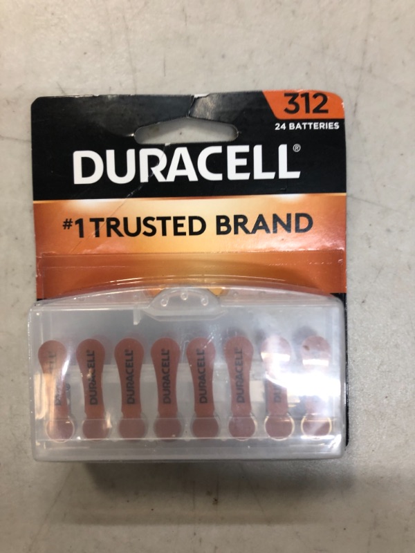 Photo 3 of Duracell Hearing Aid Batteries Brown Size 312, 24 Count Pack, 312A Size Hearing Aid Battery with Long-lasting Power, Extra-Long EasyTab Install for Hearing Aid Devices 312 (Brown) - 24 Count