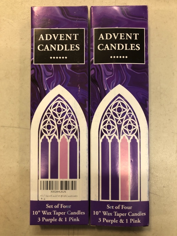 Photo 4 of 2 PACK---------4 PCS Advent Taper Candle Set, 3 Purple 1 Pink Candlesticks, 10 Inch Smokless and Dripless Candlesticks Bulk for Advent Christmas Seasonal Celebration and Daily Home Decoration