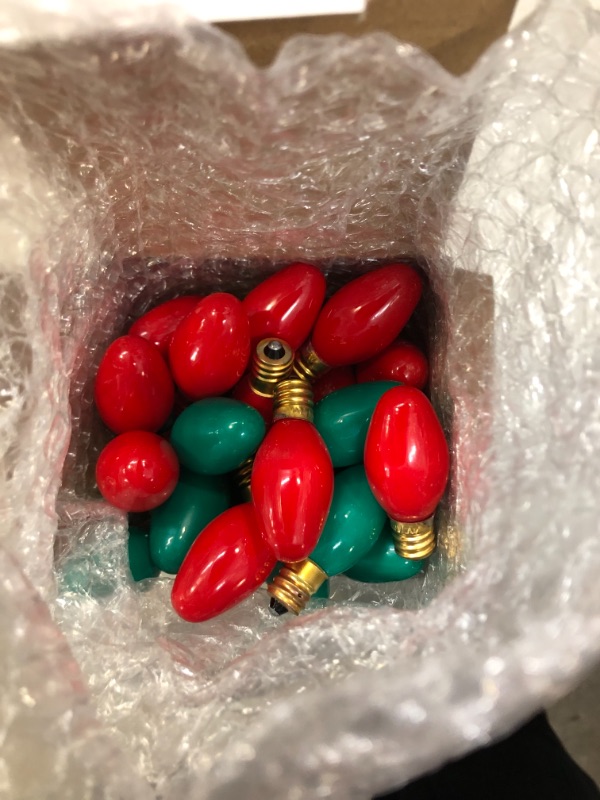 Photo 2 of 24 PCS CHRISTMAS LIGHT BULBS RED/GREEN 
FACTORY SEALED