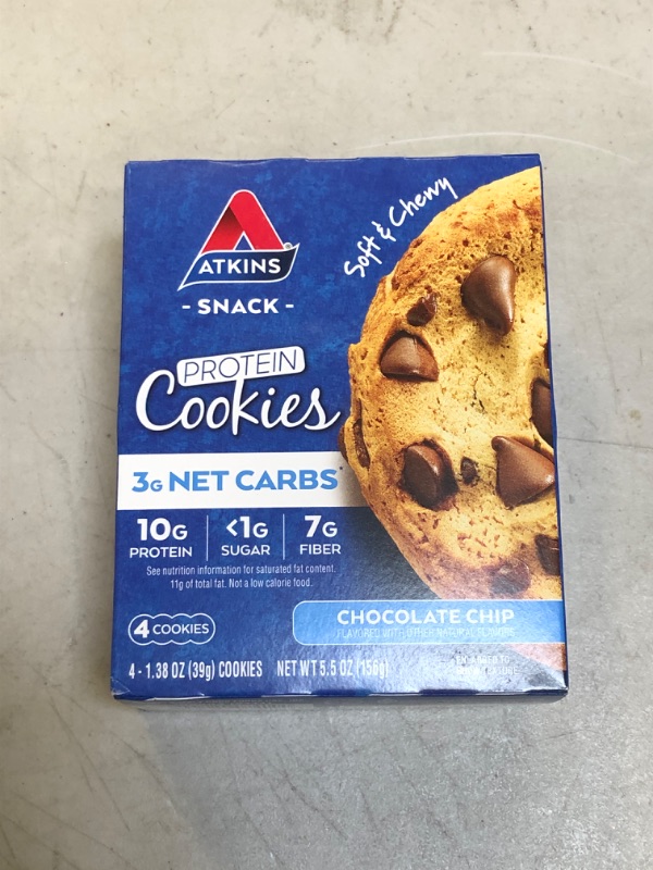 Photo 2 of Atkins Protein Cookie Chocolate Chip, 4 Count Chocolate Chip 4 Count (Pack of 1) -- EXP 05/25/2023