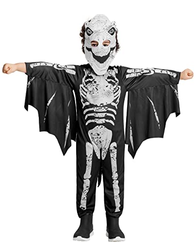 Photo 1 of IKALI Skeleton Costume Bones Jumpsuit Bodysuit Set Kids Dinosaur Skeleton 7-8 Years