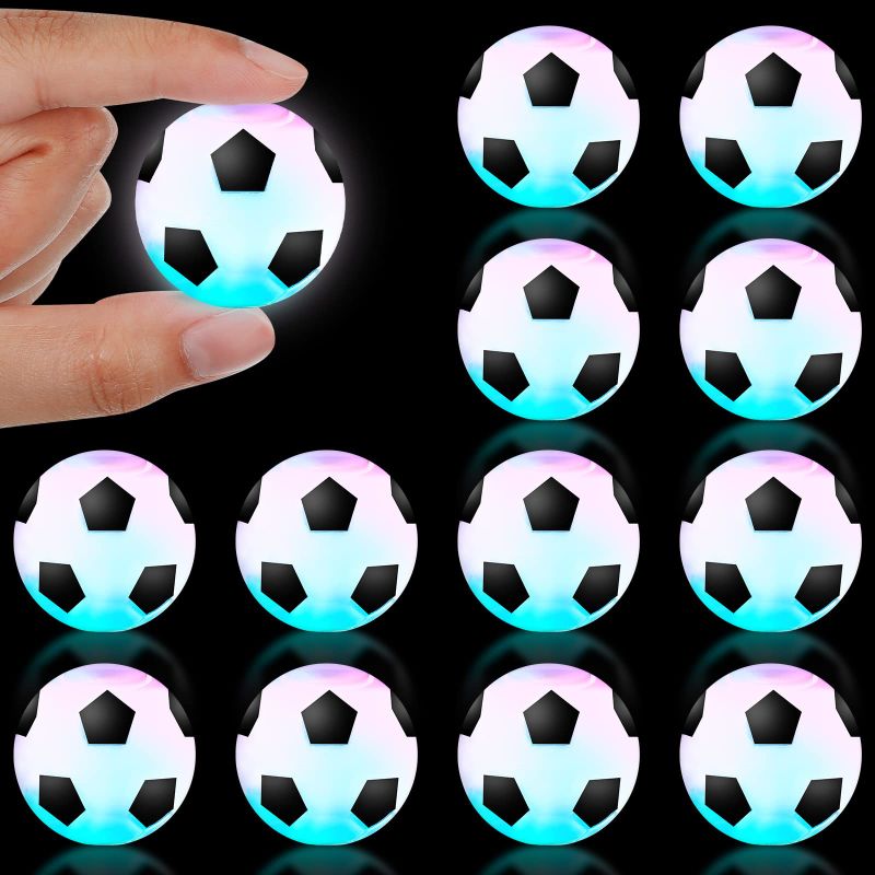 Photo 1 of 12 Pcs LED Soccer Stress Fidget Soccer Ball Fidget Light Up Football Glow in the Dark Stress Ball Fidget Toys Goodie Bag Stuffers Football Toys for Boys Girls Birthday Halloween Christmas Party --- FACTORY SEALED