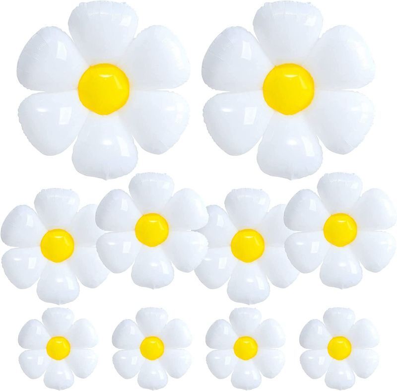 Photo 1 of 10 Pcs Daisy Balloons For Birthday, Baby Shower, Wedding, Daisy Party Decorations Supplies -- 
+++USE STOCK PHOTO AS REFERENCE+++