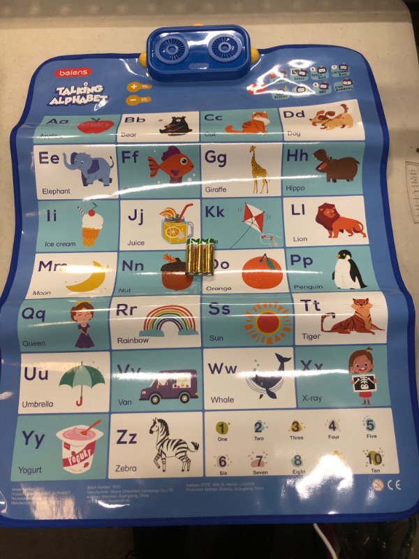 Photo 2 of beiens Interactive Learning & Education Toys, ABC 123 Electronic Talking Poster Alphabet Wall Chart for Toddler Kids 2 3 4 5 Year Old Girls Boys Birthday Gifts, Preschool Learning Activities