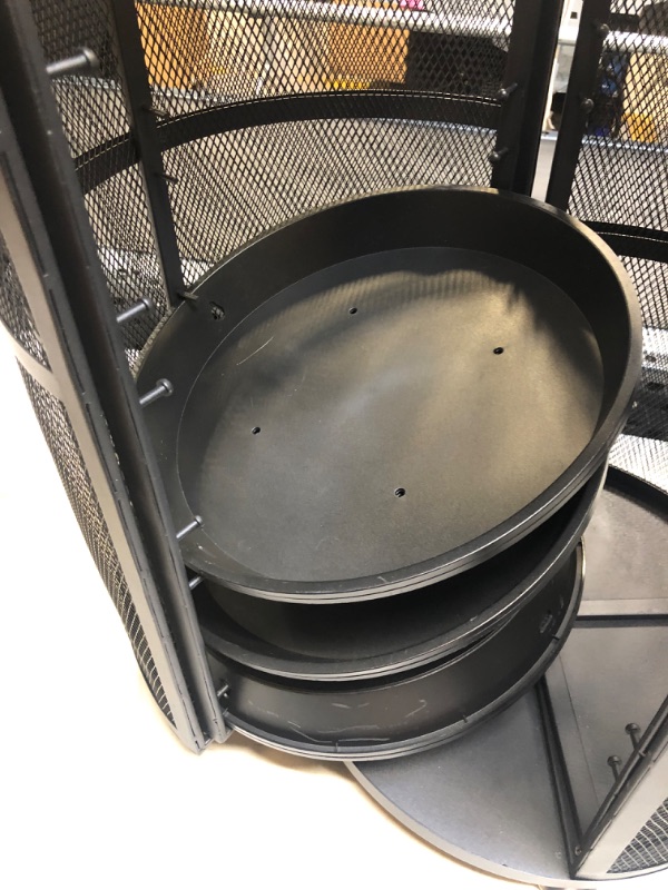 Photo 3 of STYLIFING Rotating Rolling Storage Cart 6 Tier 360° Rotation Organizer Cart for Fruits Vegetables Snacks with Wheels & Foot Pads, Round Standing Shelf for Kitchen Living Room Bathroom Bedroom Office Black
+++MINOR SCRATCH ON BOTTOM+++