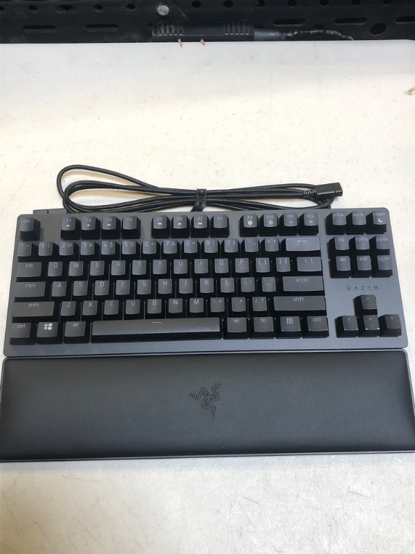 Photo 3 of Razer Huntsman V2 TKL Tenkeyless Gaming Keyboard: Fastest Linear Optical Switches Gen2 w/ Sound Dampeners & 8000Hz Polling Rate - Detachable TypeC Cable (Renewed), Classic Black
