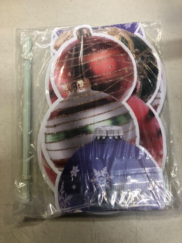 Photo 1 of 2 Pcs Retro Christmas Ball Yard Signs Stakes Decorations 26 inch Height Xmas Ball Plastic Yard Decor Outdoor Christmas Garden Signs for Patio Winter Ornaments Lawn Party Supplies(Retro Style)
