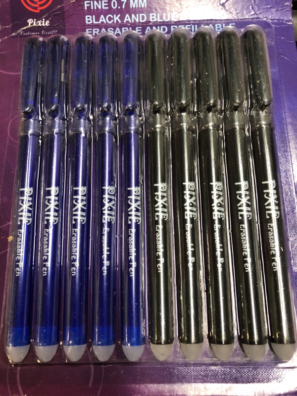 Photo 2 of Erasable Gel Ink Blue/Black ballpoint Pen - PIXIE - GOLD Class - Classic - 10 Pens -