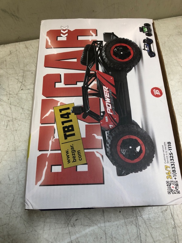 Photo 3 of BEZGAR TB141 RC Cars-1:14 Scale Remote Control Car, 2WD High Speed 20 Km/h All Terrains Electric Toy Off Road RC Car Vehicle Truck Crawler with Two Rechargeable Batteries for Boys Kids and Adults Blue 1:14 Scale