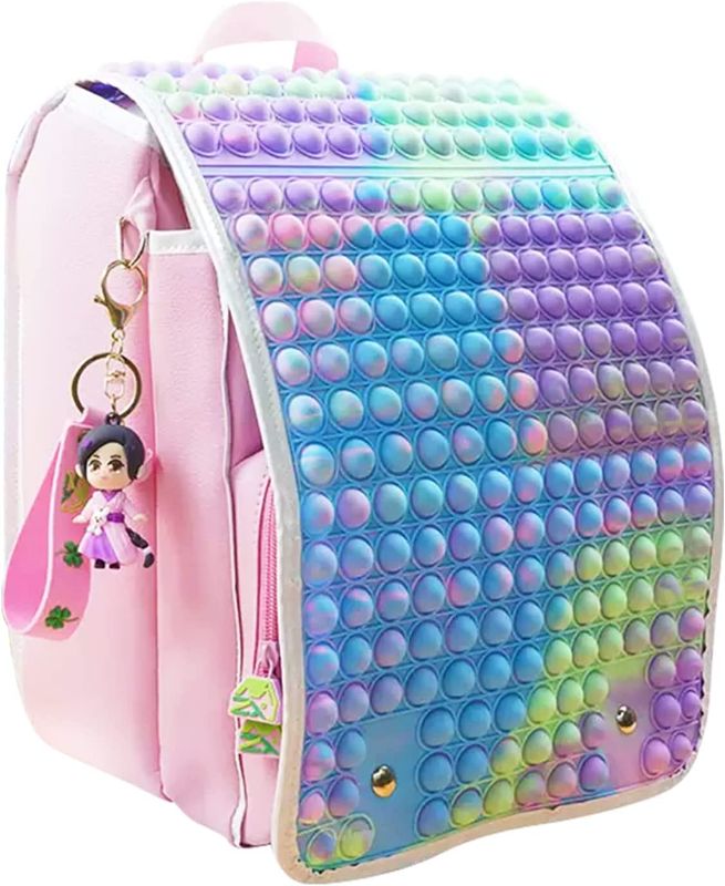 Photo 1 of AmazTree Rainbow Pop On It School Backpack | Fidget Backpack for Kids, Teenagers Girls & Boys with Strap Adjustable Waterproof Book Bags 