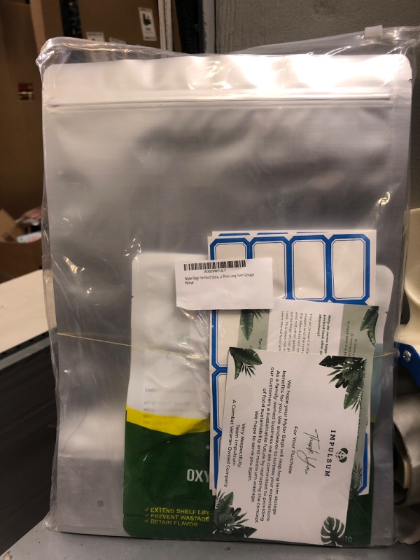 Photo 1 of 25 Pcs 1 Gallon 13 Mil Mega Thick Mylar Bags for Food Storage with Oxygen Absorbers 300cc - Large Mylar Bags 1 Gallon - Mylar Bags for Food Storage - Mylar Bags Stand Up - 1 Gallon Mylar Bags