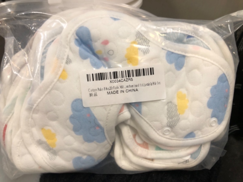 Photo 1 of Cotton Baby Bibs,15-Pack 360? Rotate Soft Baby Bib Drooling Bibs for Girls and Boys, Waterproof Absorbent and Adjustable Bib Set