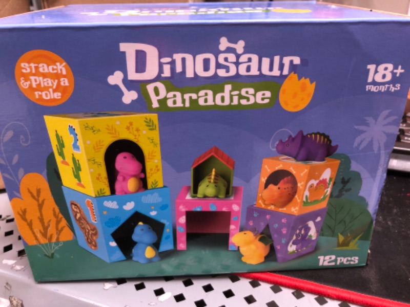 Photo 1 of Dinosaur Stacking Toys for Toddlers 1-3 Baby Building Blocks Infant Toys 6-12 12-18 Months Nesting Boxes Montessori Toys for 12 3 Year Old Boys Girls Preschool Classroom Must Haves Toddler Activities