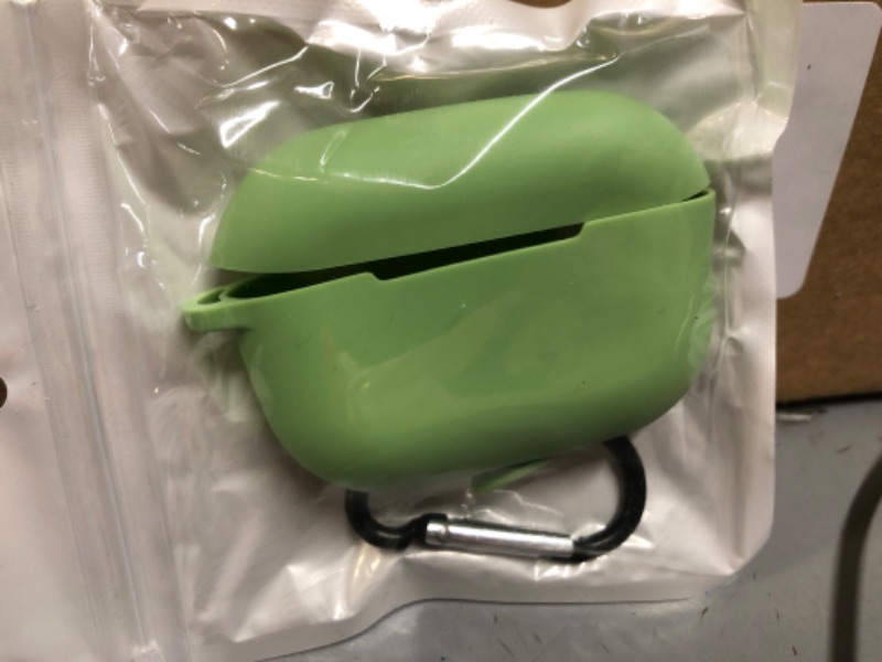 Photo 2 of for Airpods Pro 2nd Generation Case Cover, Soft Slim Silicone Shock-Absorbing Protective Case with Keychain for New Apple Airpods Pro 2 Case 2022 [Front LED Visible] (Light Green)