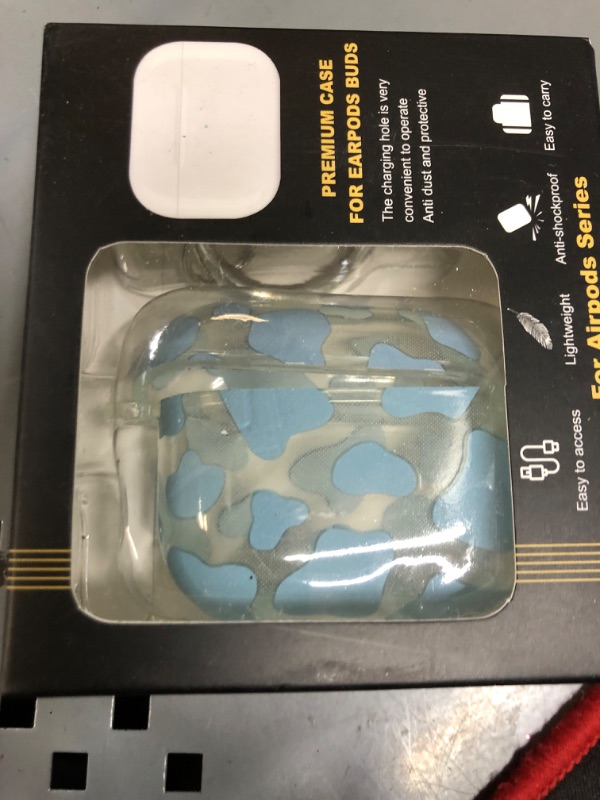 Photo 2 of Maxjoy AirPods 3 Case Cover - Airpod 3rd Generation Case (2021) with Keychain,Protective Case for Airpods 3rd Generation Charging Case (Clear Blue Cow)