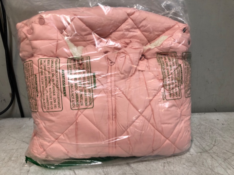Photo 2 of Amazon Essentials Girls' Long Quilted Cocoon Puffer Coat XX-Large Light Pink