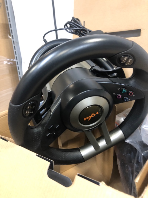 Photo 3 of Racing Wheel, PXN-V3II 180° Game Racing Steering Wheel with Pedal and Shift Paddle, Compatible for PC, PS3, PS4, Xbox One, Nintendo Switch.?Black?