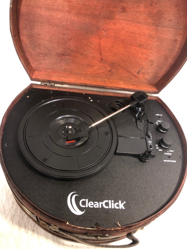 Photo 4 of ClearClick Vintage Suitcase Turntable with Bluetooth & USB - Classic Wooden Retro Style