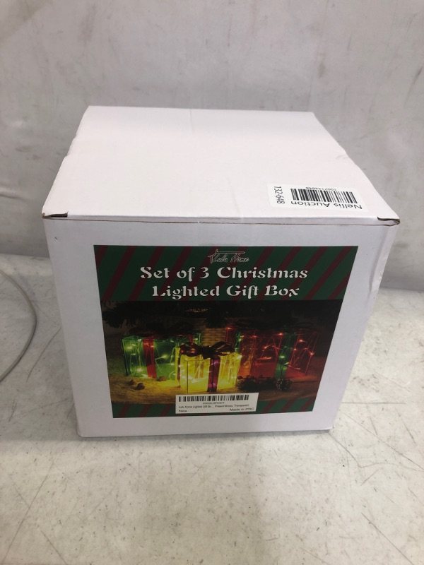 Photo 2 of  Home Christmas Lighted Gift Boxes, 60 LED Light Up Deocr Outdoor, Light Up Christmas Boxes Present Decorations Outdoor Yard Red Green Yellow
