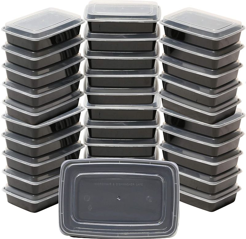 Photo 1 of 32 Pack - SimpleHouseware 1 Compartment Reusable Food Grade Meal Prep Storage Container Lunch Boxes, 28 Ounces
