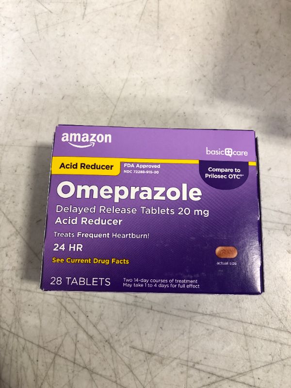 Photo 2 of Amazon Basic Care Omeprazole Delayed Release Tablets 20 Mg, 28 Count
