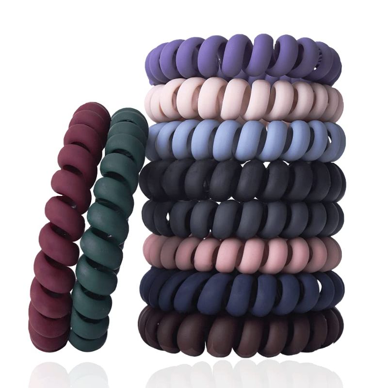 Photo 1 of 12 Piece Hair Ties For Thick Hair, Coil Elastics Hair Ties