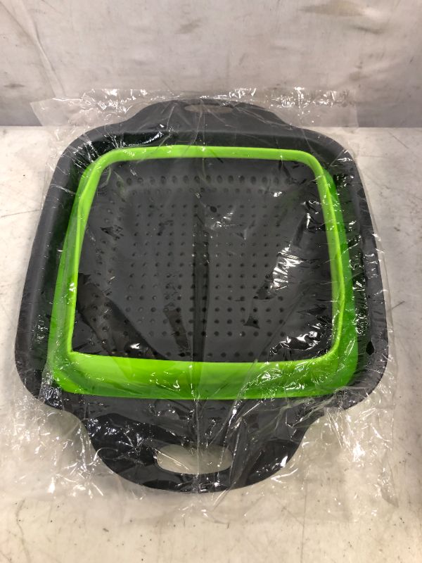 Photo 2 of  Square Filter Retractable Folding Drain Basket Kitchen Supplies Washing Fruit Vegetable Green Color Large Green Color. Silicone Basket
