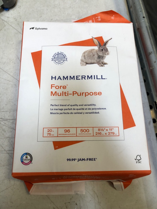 Photo 2 of Hammermill Printer Paper, Fore Multipurpose 20 lb Copy Paper, 8.5 x 11 - 1 Ream (500 Sheets) - 96 Bright, Made in the USA, 103267 1 Ream | 500 Sheets Letter (8.5x11)