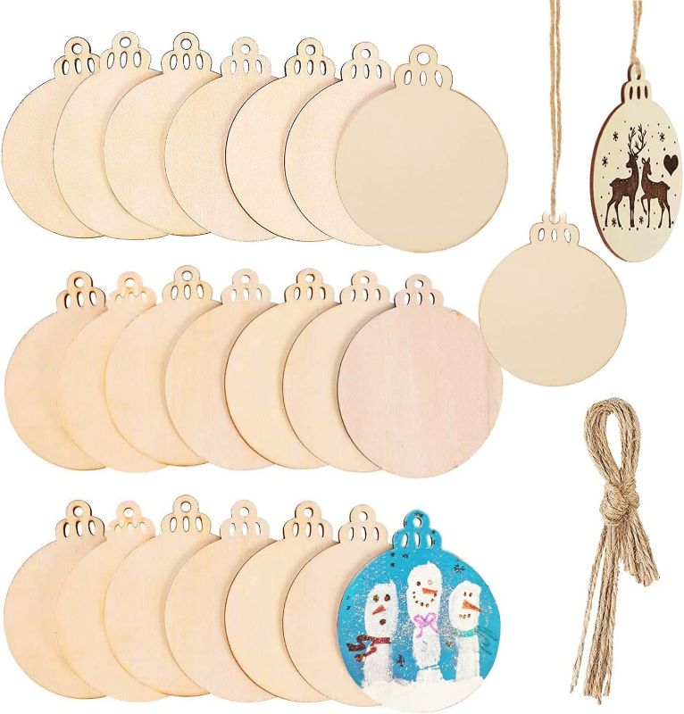 Photo 1 of  Christmas Ornaments Round Wood Circles for DIY Crafts 