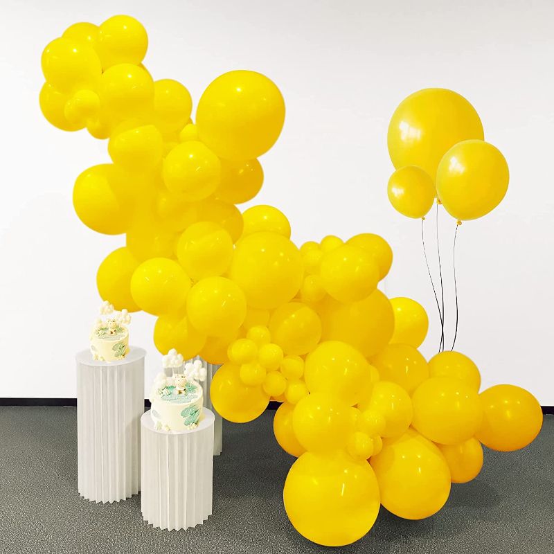Photo 1 of  Yellow Balloons Garland Arch Kit ( Pack of 150 ) Matte Latex Yellow Balloon Different Sizes for Honeybee Theme Baby Shower Decorations (18 10 5 Inch)
