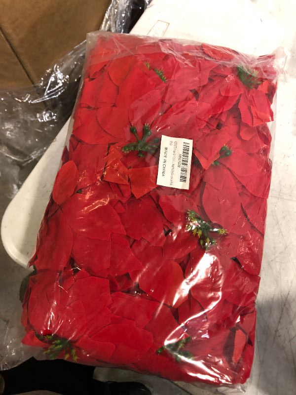 Photo 1 of  Christmas Artificial Poinsettia Flowers (Red)

