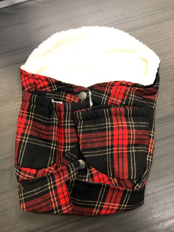 Photo 2 of  Dog Fleece Vest, Soft Classic Plaid Basic Dog Sweater for Small Dogs & Cats   SMALL