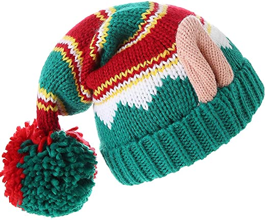 Photo 1 of Elegant Knitted Warm Funny Beanie for New Year Festive Holiday Party
