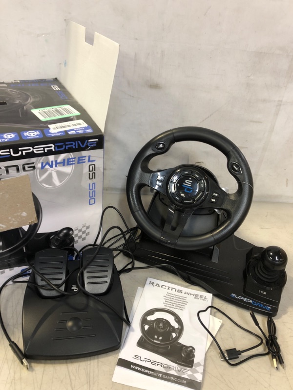 Photo 2 of SUBSONIC Superdrive - GS550 steering racing wheel with pedals, paddles, shifter and vibration for Xbox Serie X/S, PS4, Xbox One, PC, PS3 (programmable for all games)