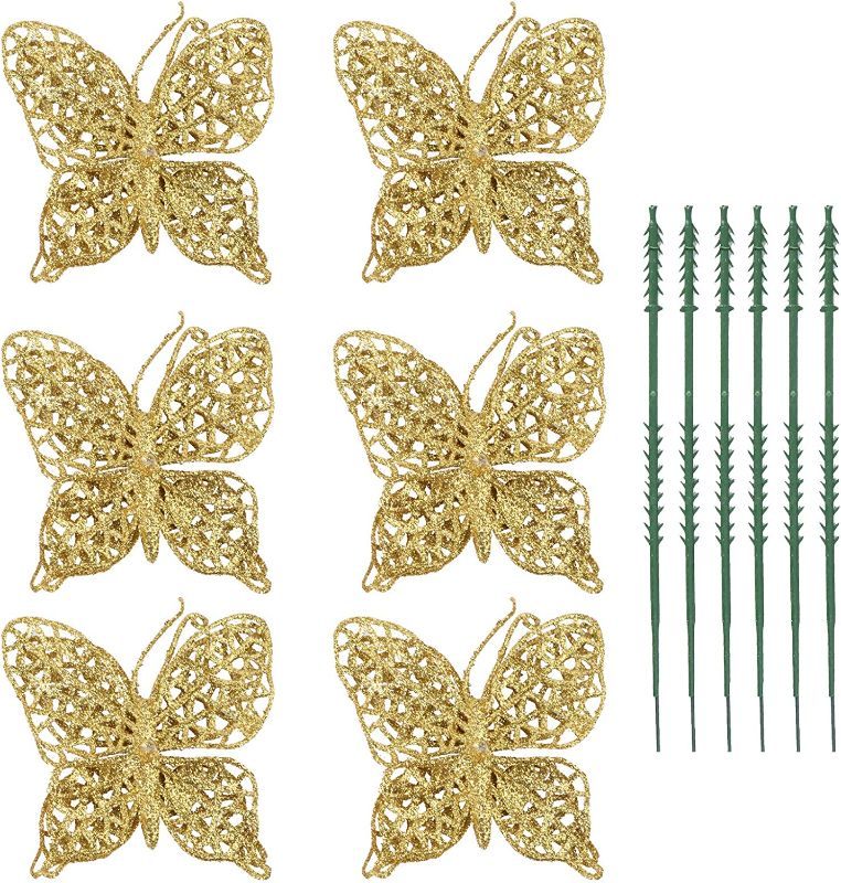 Photo 1 of 2 PACK OF 6Pcs Butterfly  Ornaments Wedding Party Decorations 3"/8cm (Gold)
