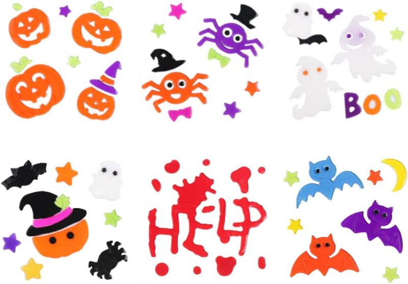 Photo 1 of Halloween Gel Window Clings Window Decals Window Decorations 2 PACKS OF 6
