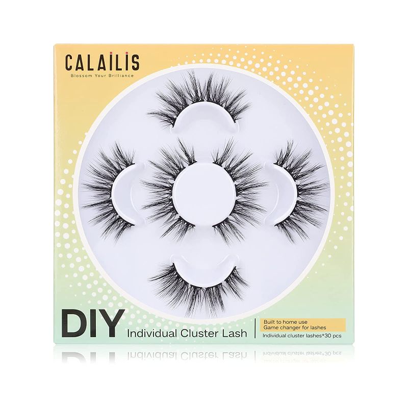 Photo 1 of DIY Individual Cluster Lash,CALAILIS Cluster Lash Extension Kit Home Eyelash Extension Naturals Lashes Faux Mink Cluster Lashes 3 Pairs
