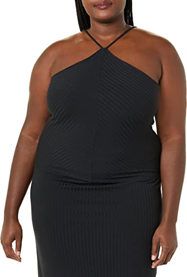 Photo 1 of Daily Ritual Women's Wide Rib Cropped T-Strap Cami Top   SMALL
