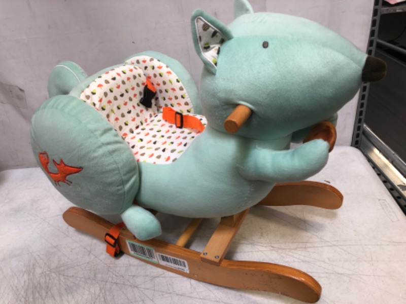 Photo 3 of labebe - Baby Rocking Horse, Kids Ride on Toy, Wooden Riding Horse for 6 Months Up Boy&Girl, Toddler/Child Outdoor&Indooor Toy Rocker, Plush Stuffed Animal Rocker Chair, Infant Gift - Blue Squirrel