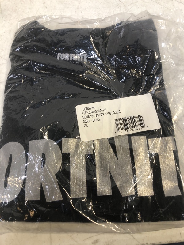 Photo 2 of Fortnite Logo Repeat Adult Game Men's T-Shirt Black SIZE X-Large