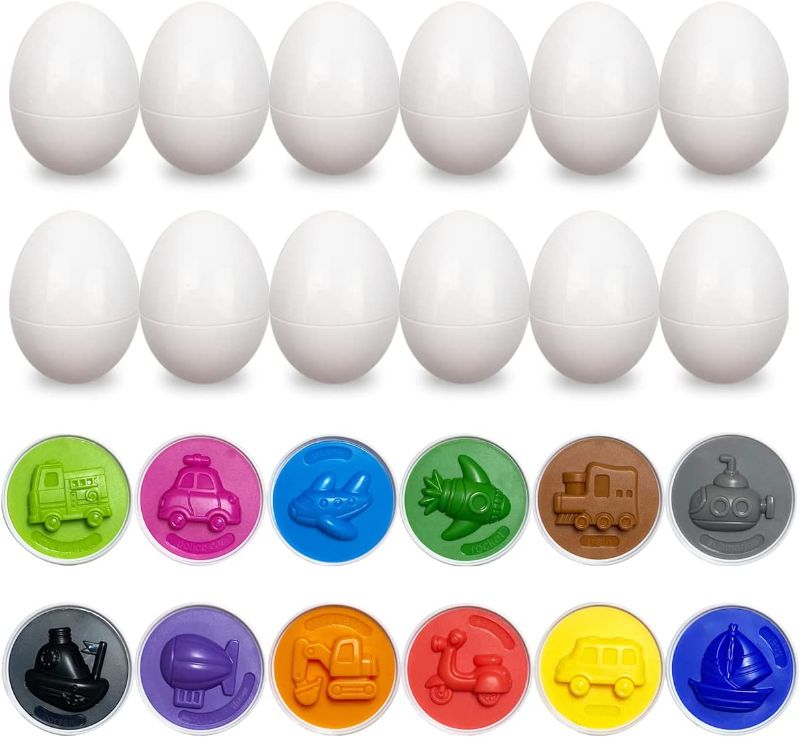 Photo 1 of 12 Pack Traffic Matching Eggs Easter Eggs STEM Toys for Kids Boys Girls Toddlers Easter Basket Stuffers Gifts
