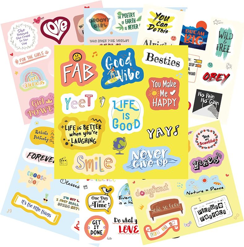 Photo 1 of 70PCS Aesthetic Inspirational Women Girl Sticker for Water-Bottles Laptop Scrapbook Journaling, etc - 2 PACK
