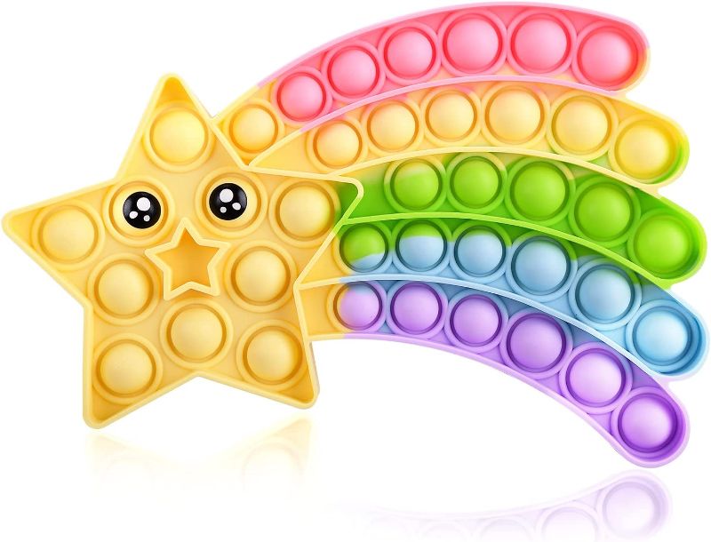 Photo 1 of  Pop Bubble Sensory Fidget Toy, Silicone Rainbow Stress Reliever 
