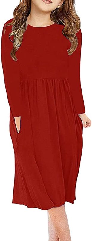 Photo 1 of Cicy Bell Girl's Short Sleeve Dresses Pleated Loose Swing Casual Dress with Pockets   SIZE UNKNOWN
