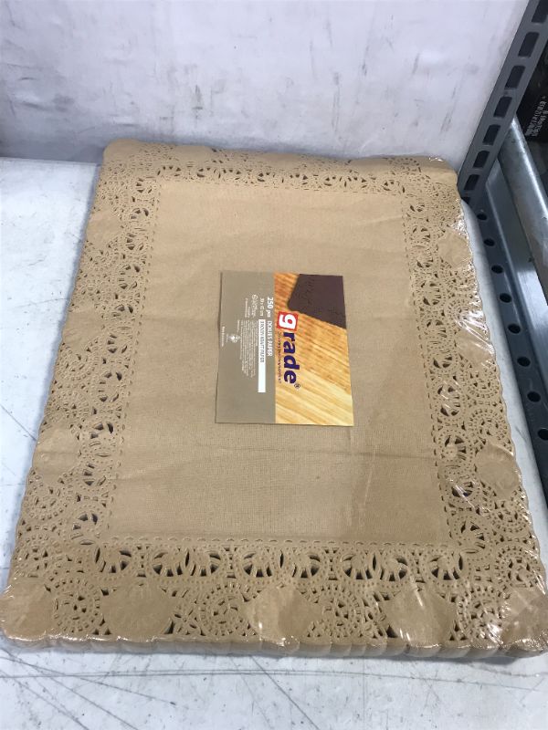 Photo 2 of 250 Lace Paper Doilies, Rose Gold Foil Placemats 30 X 40 cm Brown Craft Paper 
