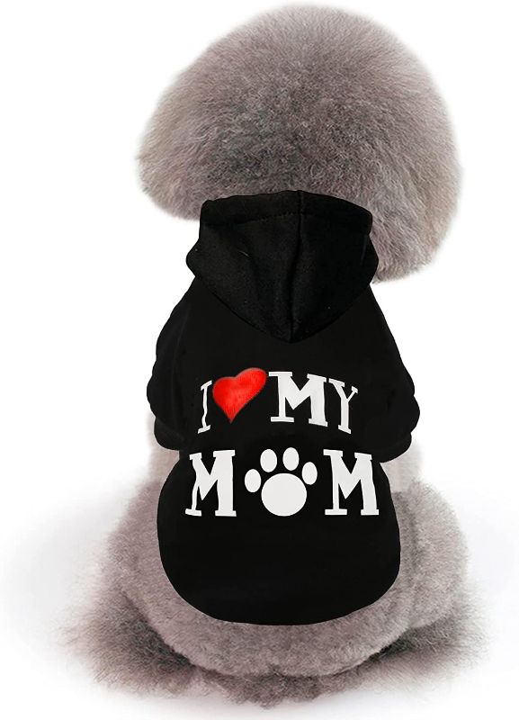 Photo 1 of Dog Hoodie, Winter Fleece Dog Sweater  (Mommy-Black, 2X-Large)
