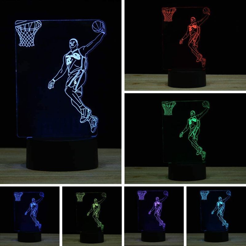 Photo 1 of 3D Illusion LED Night Light,16 Colors Gradual Changing Touch Switch USB Table Lamp or Home Decorations 

